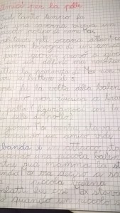 Manoscritto originale (in bella) della storia "Amici per la pelle" : 8 anni